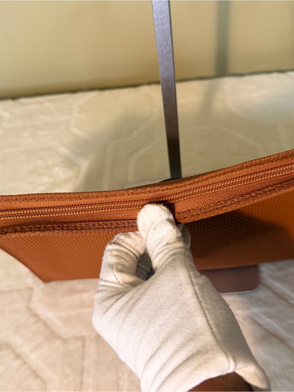 Yves Saint Laurent Tan/Brown Textured Clutch - Picture 5 of 16